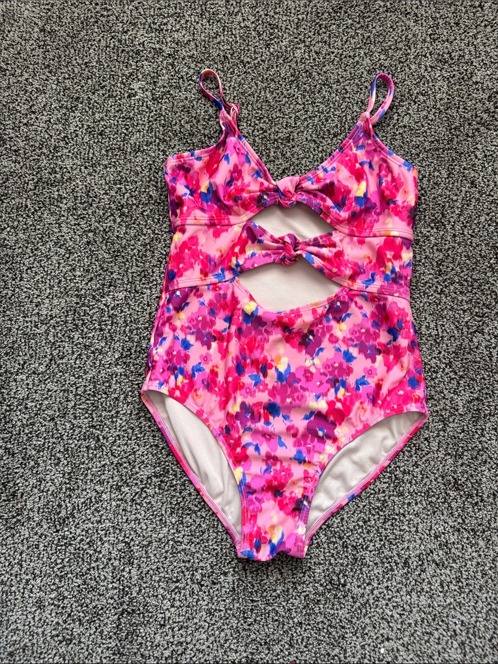 art class Pink Floral Cutout One-Piece Swimsuit